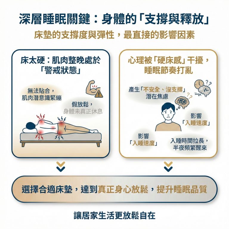 很多人以為睡不好可能是壓力太大，但可能其實是床太硬了