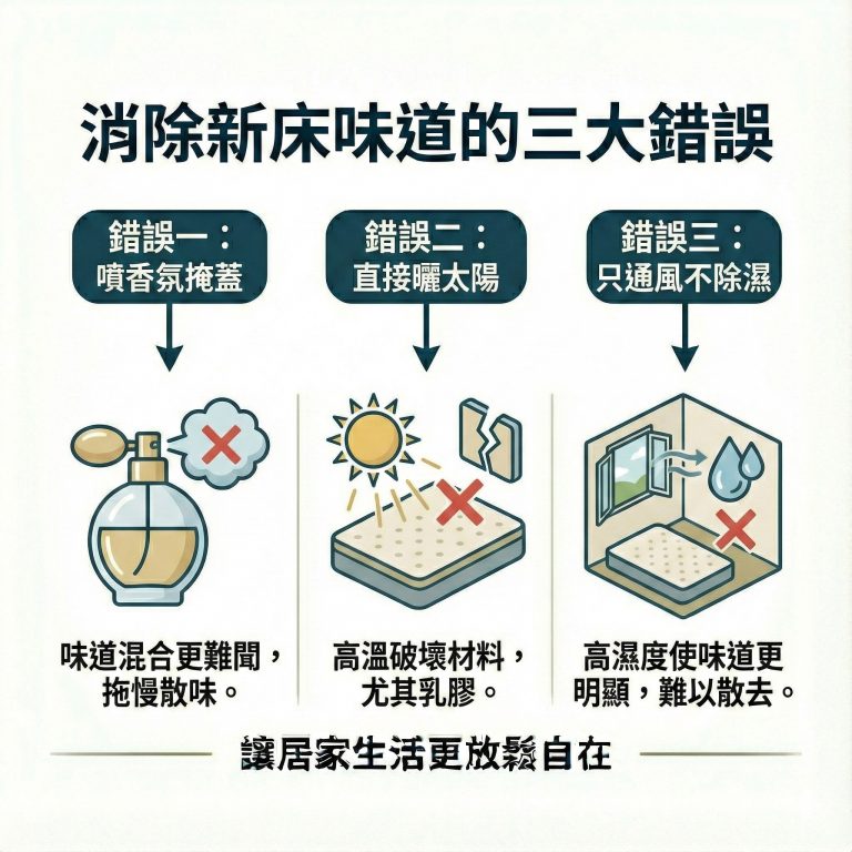 在消除新床味道時,很多人很容易犯下這三個錯誤